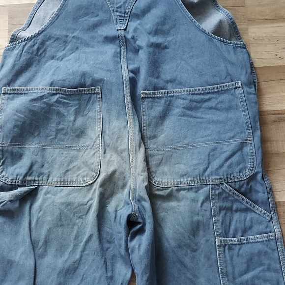 Cropped Raw Hem Liberty Bib Overalls Size 40 - Picture 13 of 16